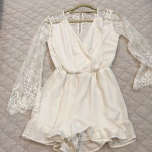 Cream romper - S